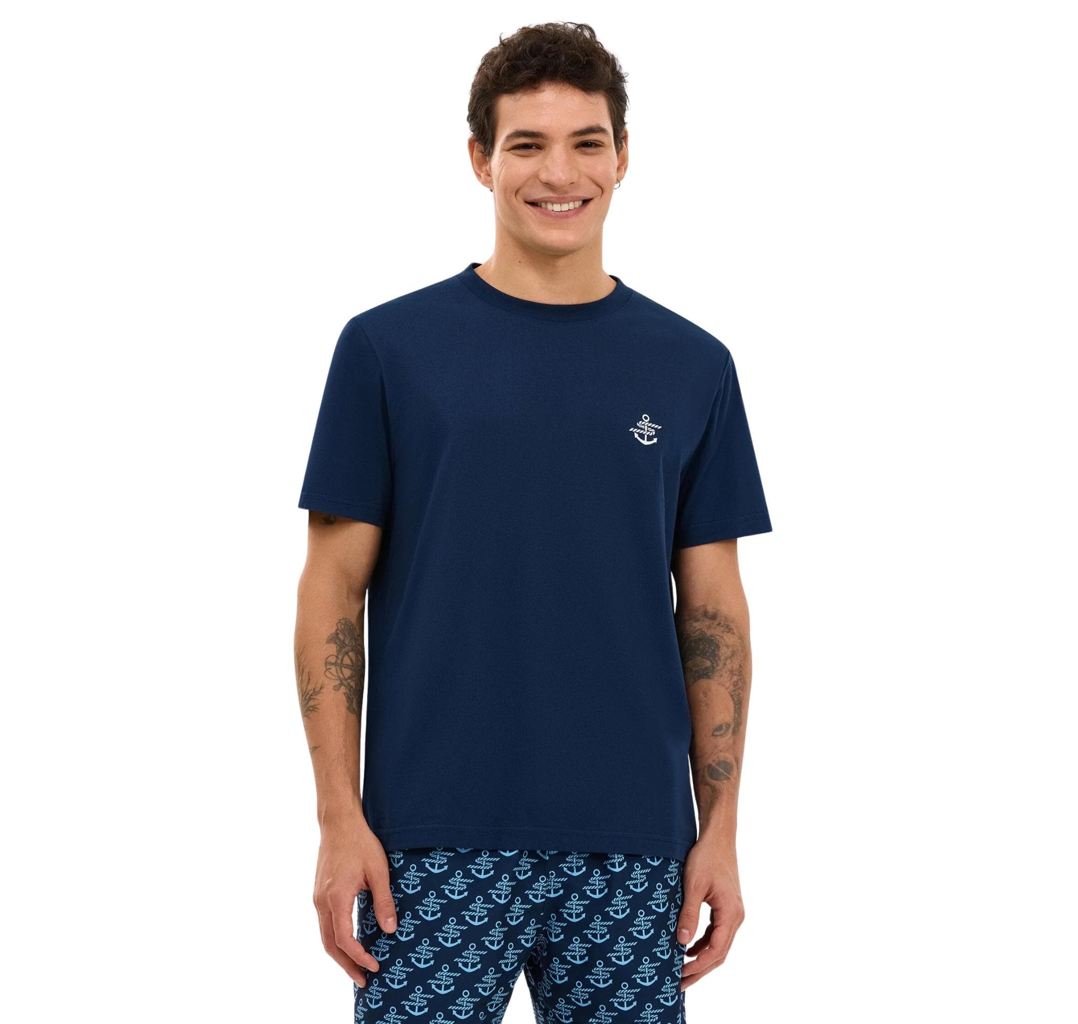 Skechers Skechers M Regular Erkek T-Shirt Lacivert