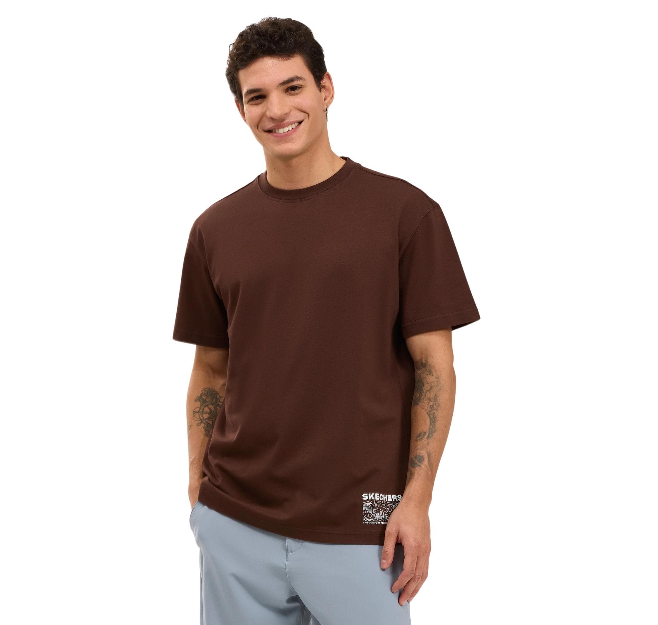 Skechers Skechers M Relaxed Erkek T-Shirt Kahve