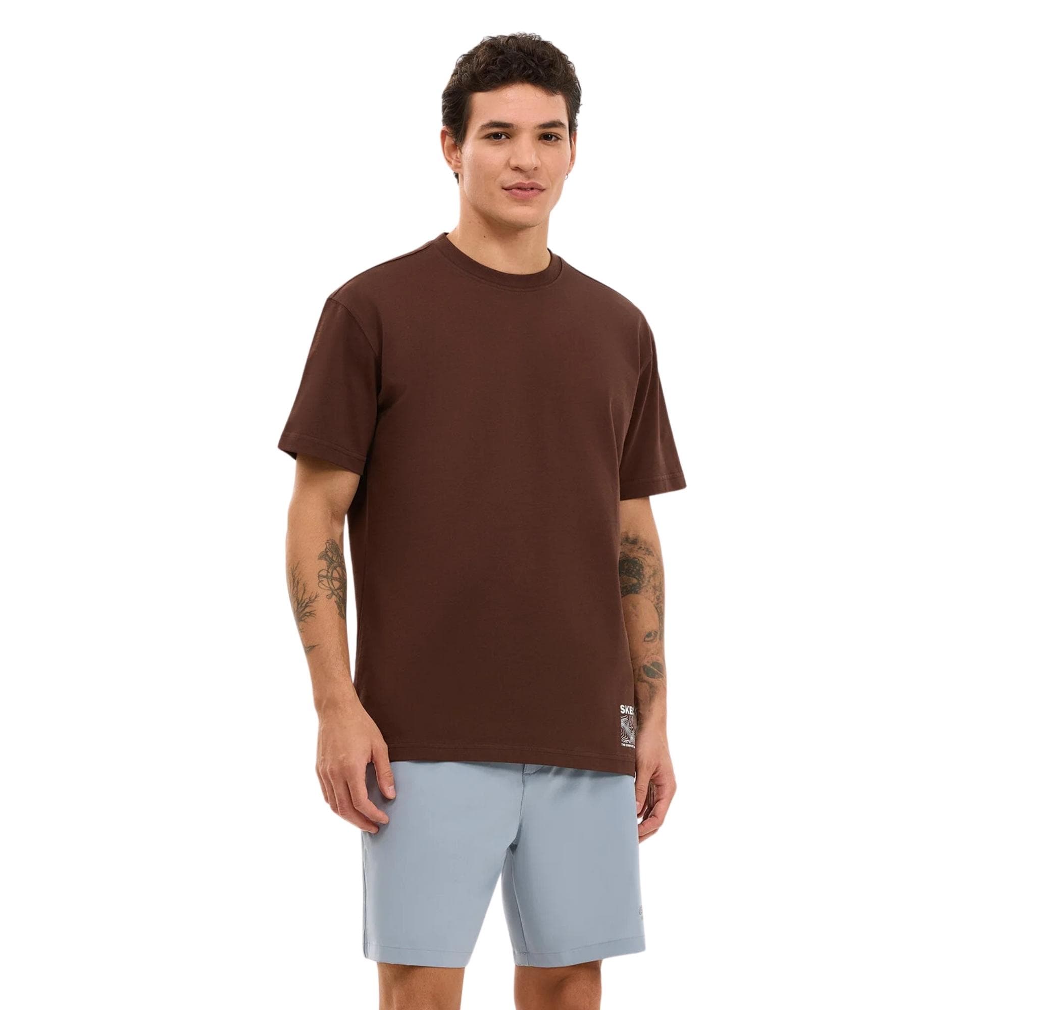 Skechers Skechers M Relaxed Erkek T-Shirt Kahve - 3