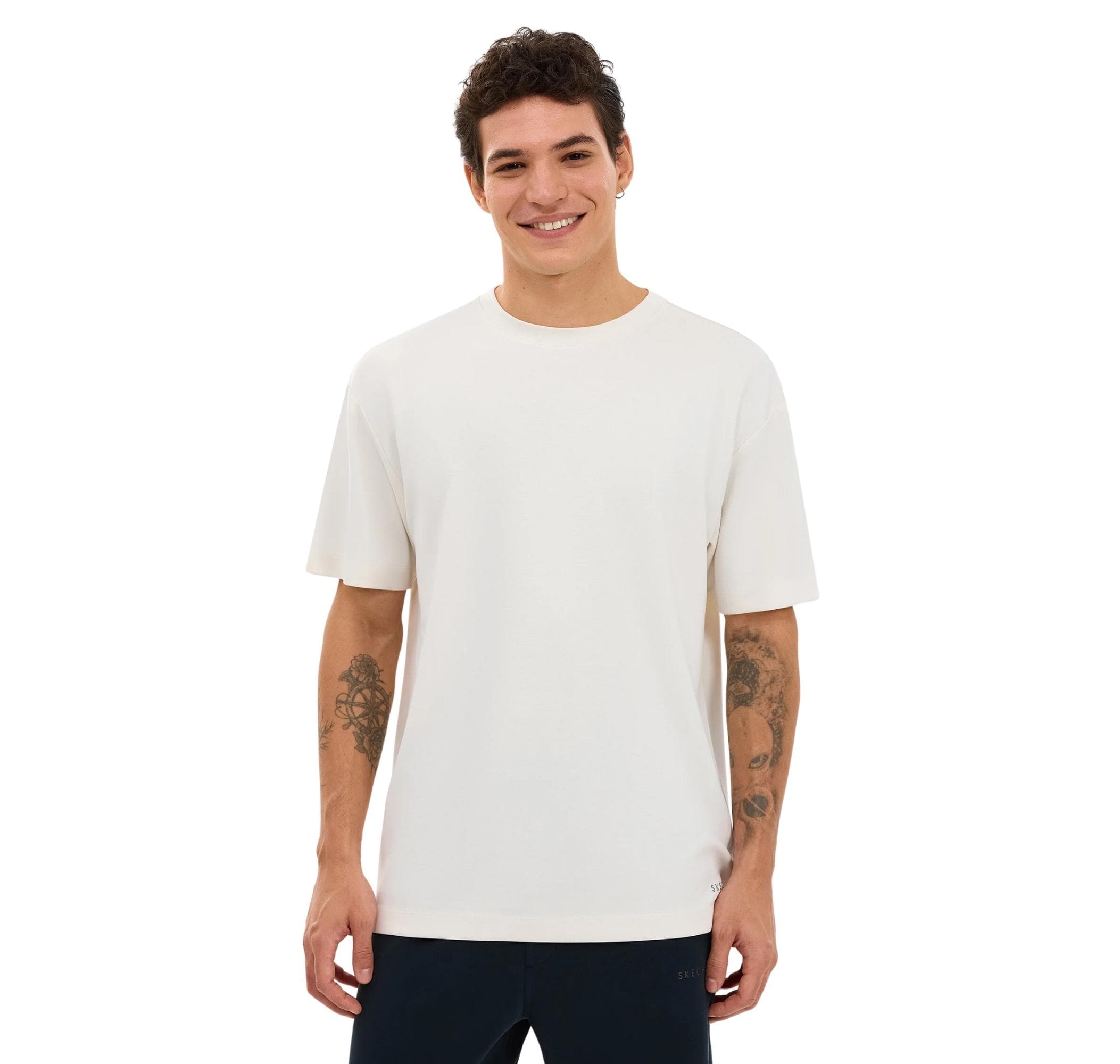 Skechers Skechers M Relaxed Fıt Erkek T-Shirt Beyaz