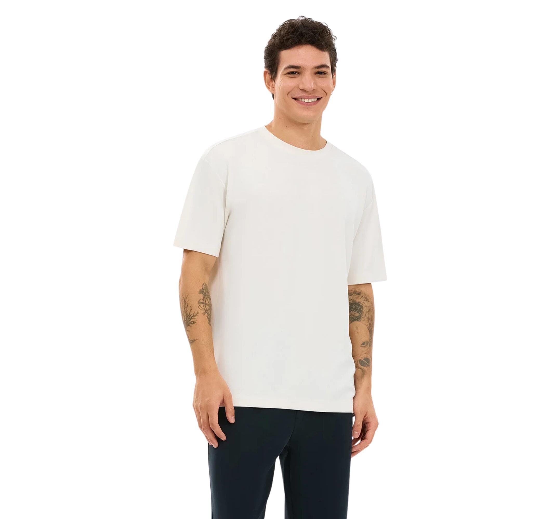 Skechers Skechers M Relaxed Fıt Erkek T-Shirt Beyaz - 3