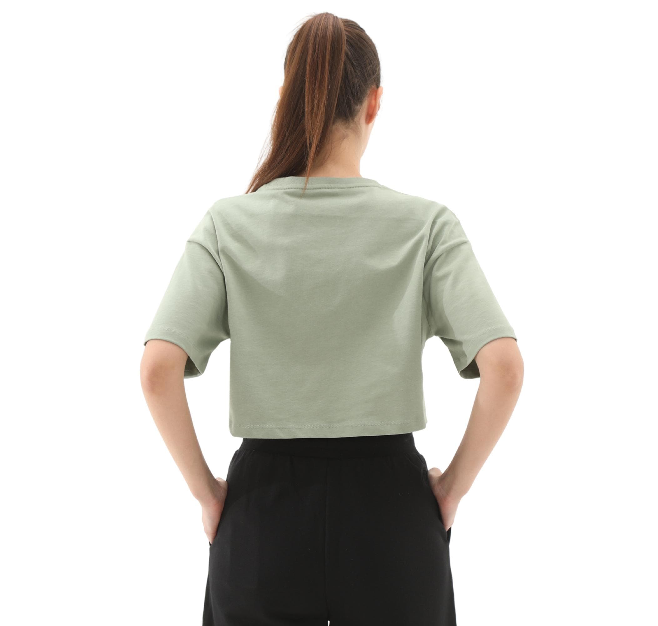 Skechers Skechers W Crop Fit Graphic Tee Kadın T-Shirt Yeşil - 4
