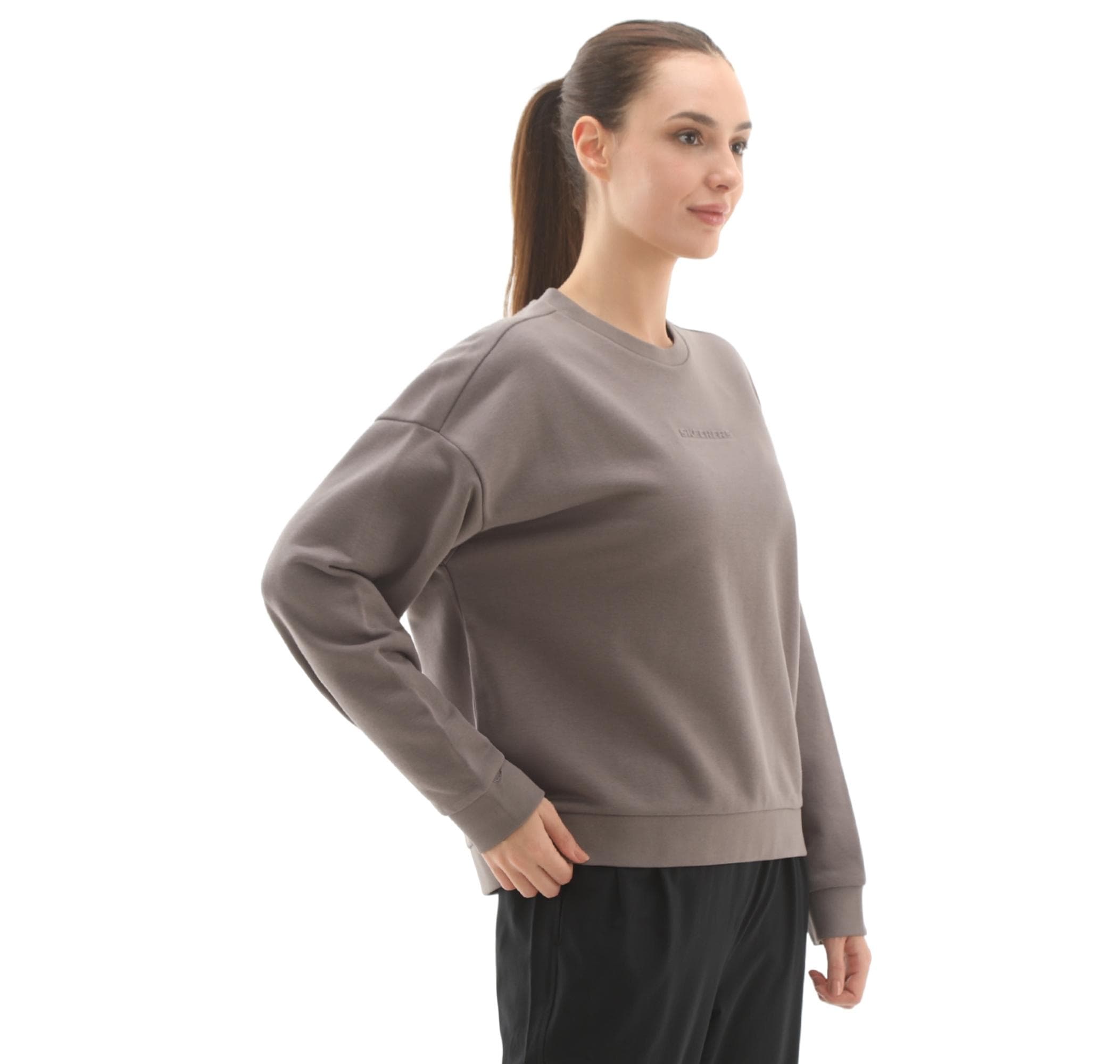 Skechers Skechers W Essential Crewneck Kadın Sweatshirt Gri - 3