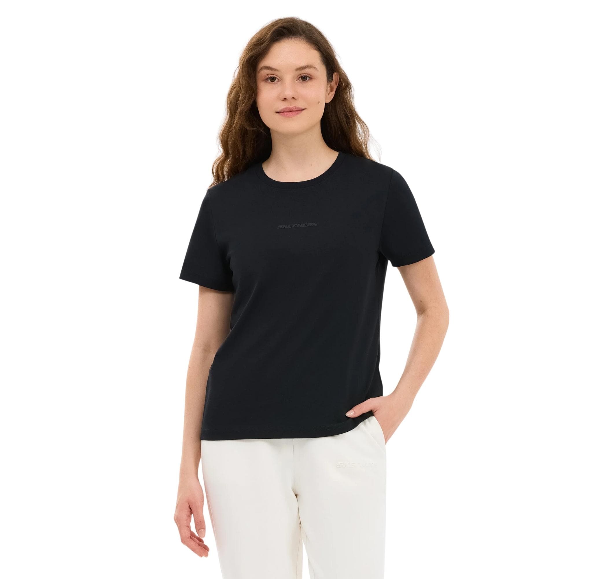 Skechers Skechers W Essential Crewneck Kadın T-Shirt Siyah