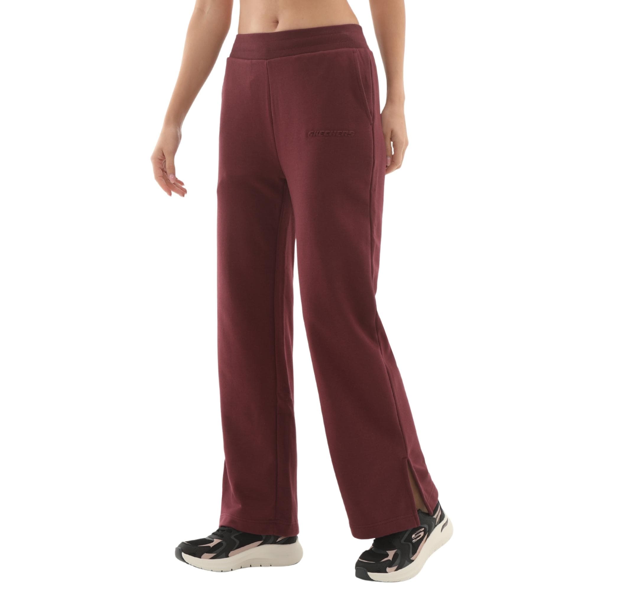 Skechers Skechers W Essential Wide Leg Regular Fit Sweatpant Kadın Eşofman Altı Bordo - 2
