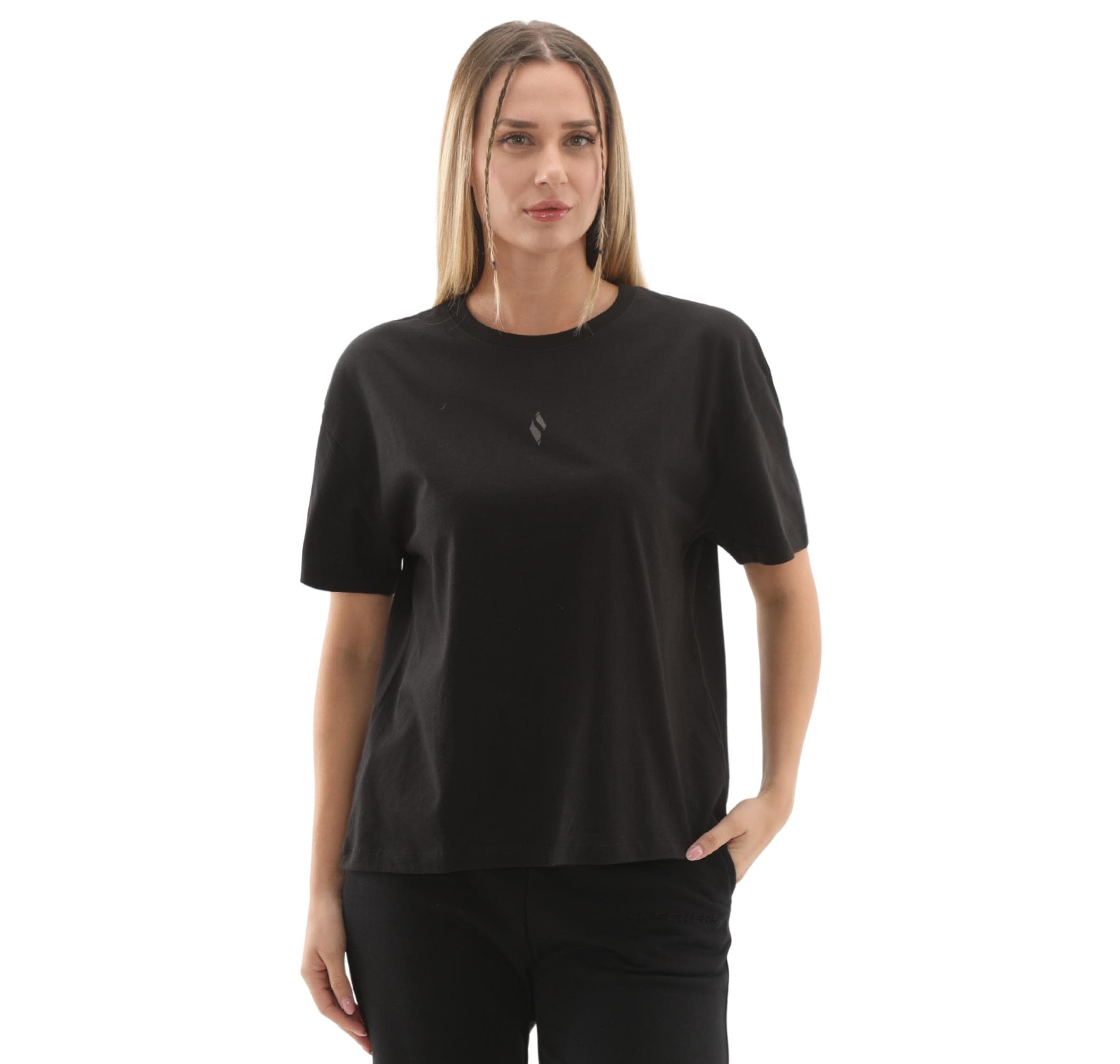 Skechers Skechers W Light Fabric Kadın T-Shirt Siyah