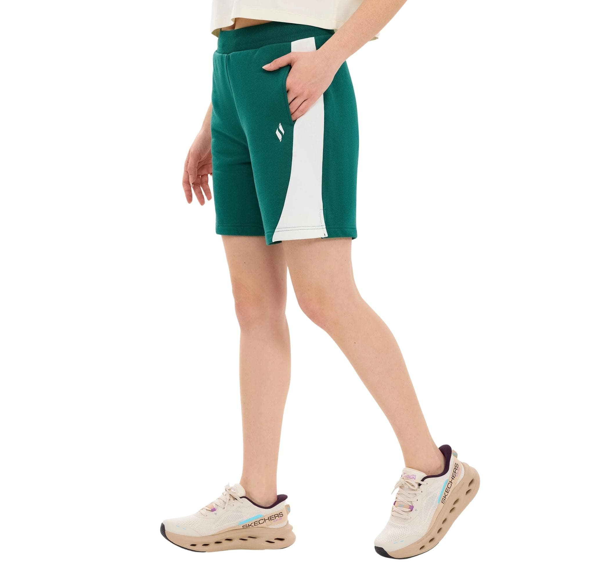 Skechers Skechers W Lw Fleece Sweatshort Kadın Şort Ve Kapri Yeşil - 2