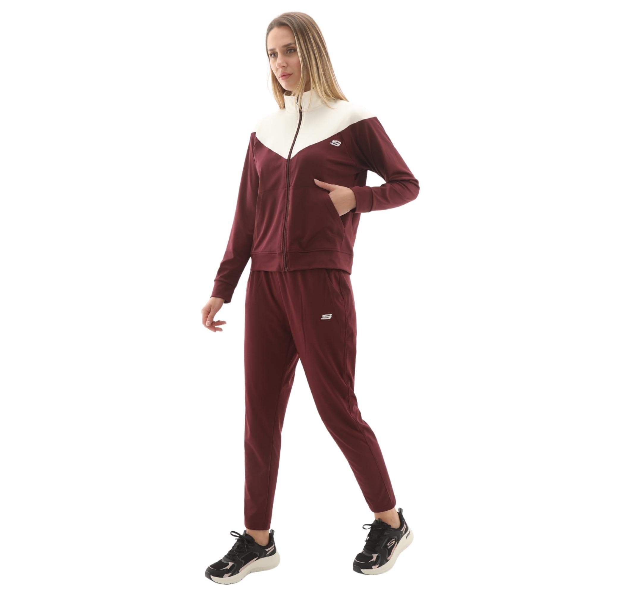 Skechers Skechers W Micro Collection Colorblock Suit Kadın Eşofman Takımı Pembe - 3