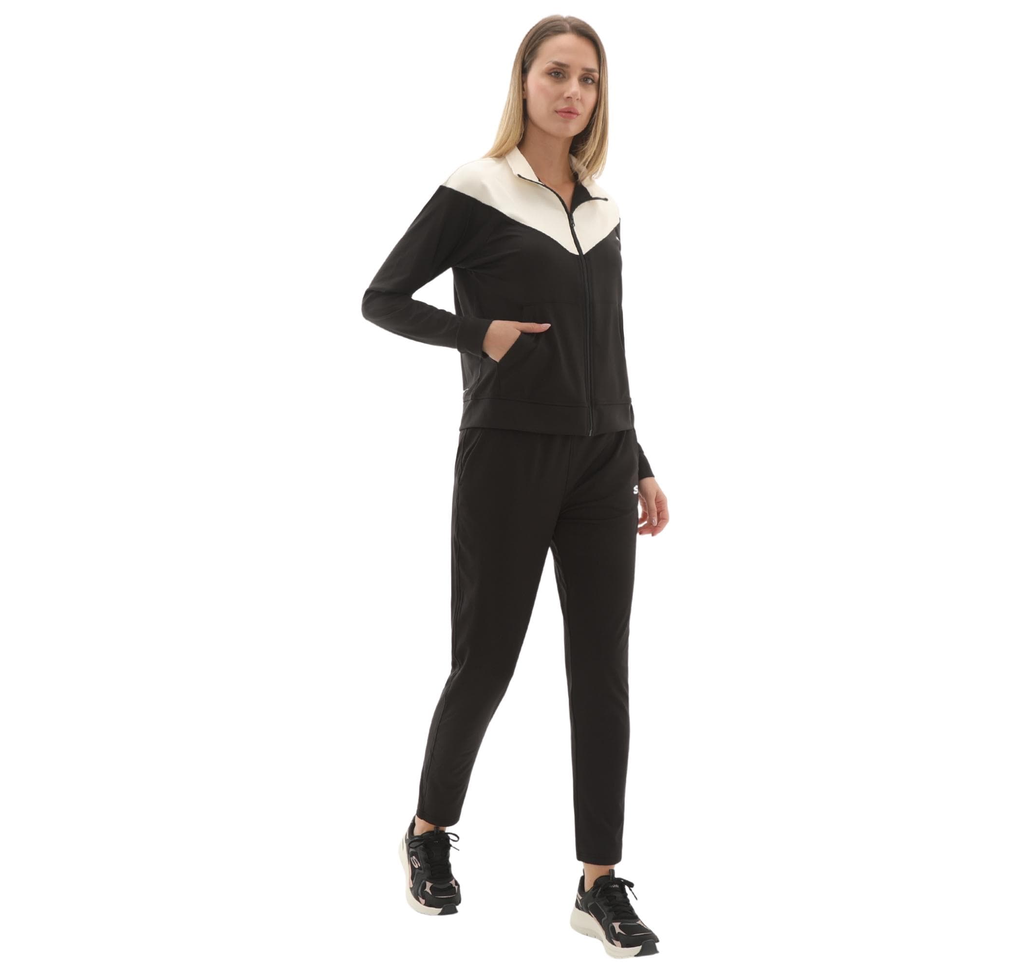 Skechers Skechers W Micro Collection Colorblock Suit Kadın Eşofman Takımı Siyah - 3