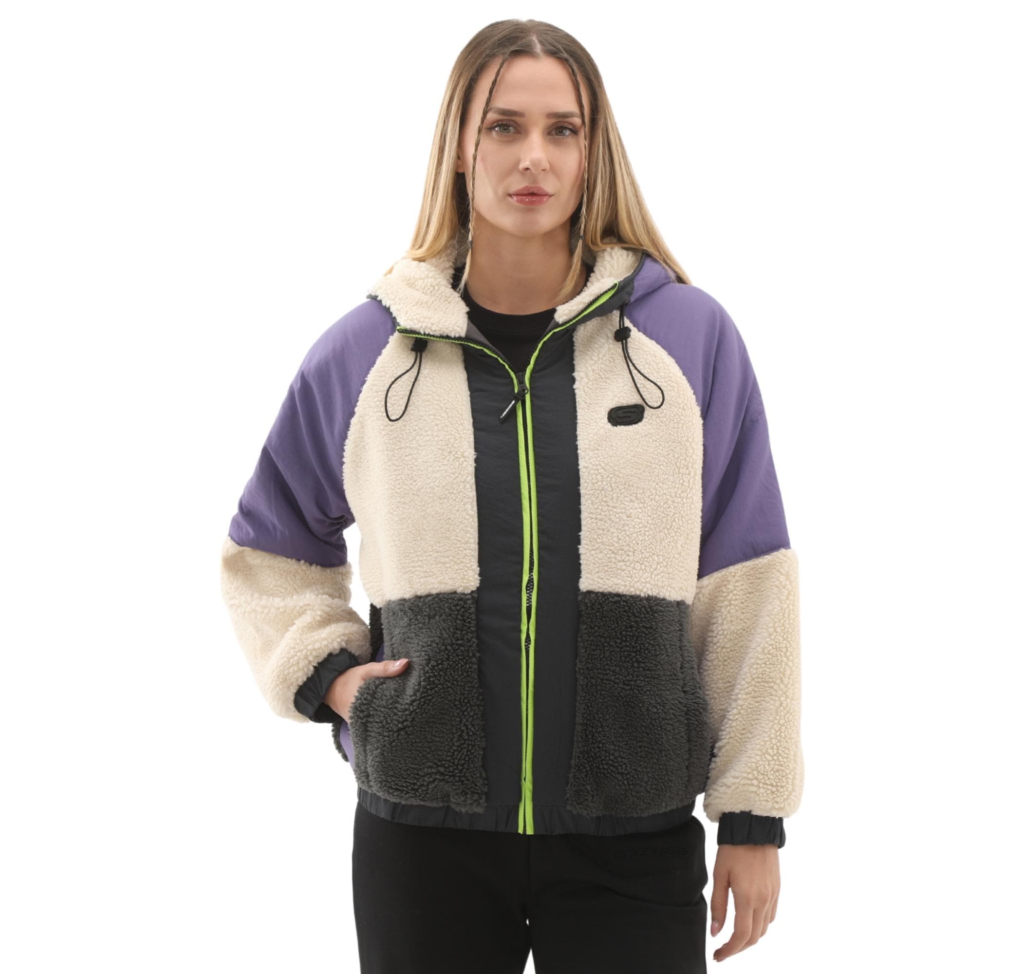 Skechers Skechers W Outdoor Fleece Full Zip Sherpa Kadın Ceket Krem
