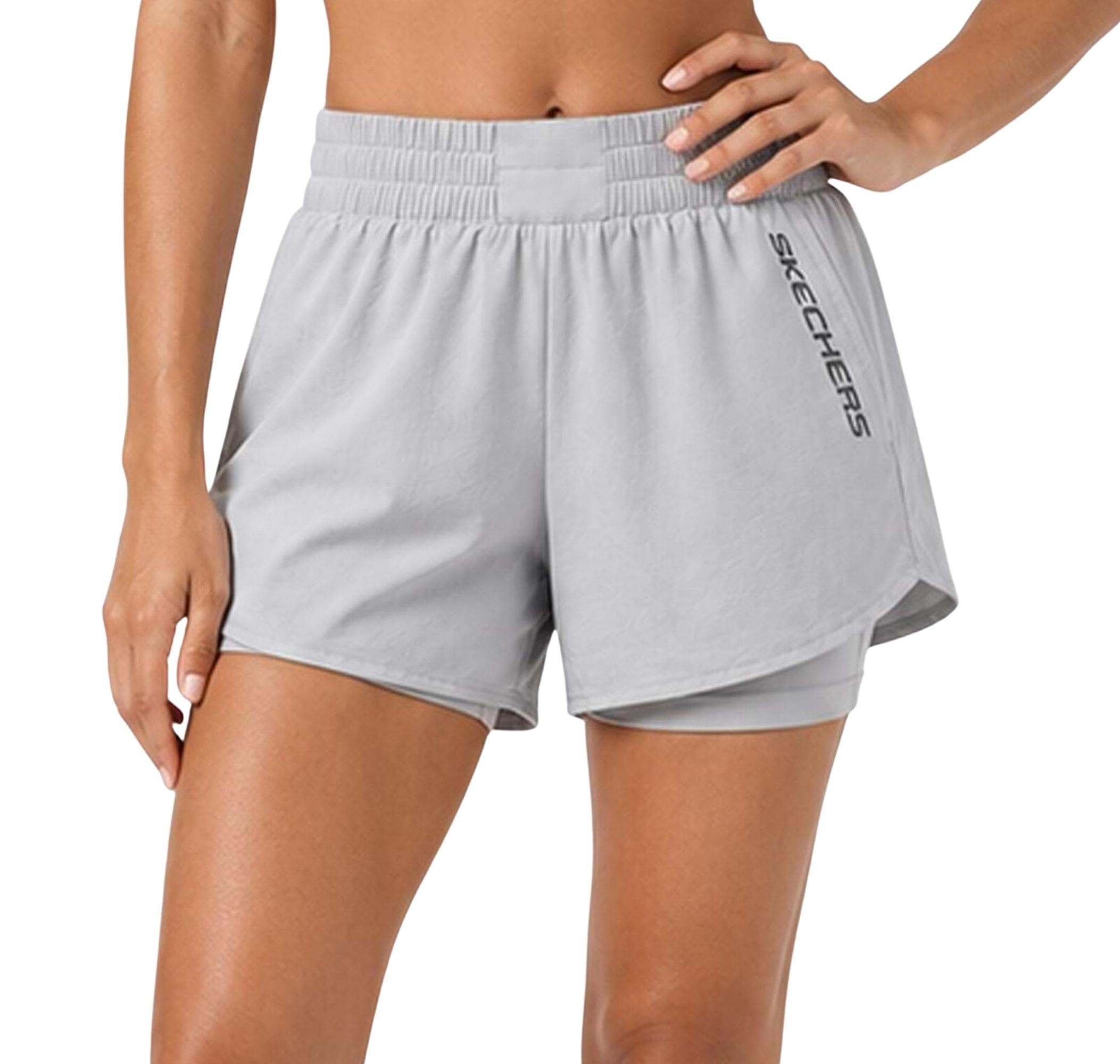 Skechers Skechers W Performance Coll. 4 Inch 2 In 1 Short Short Kadın Şort Ve Kapri Gri - 3