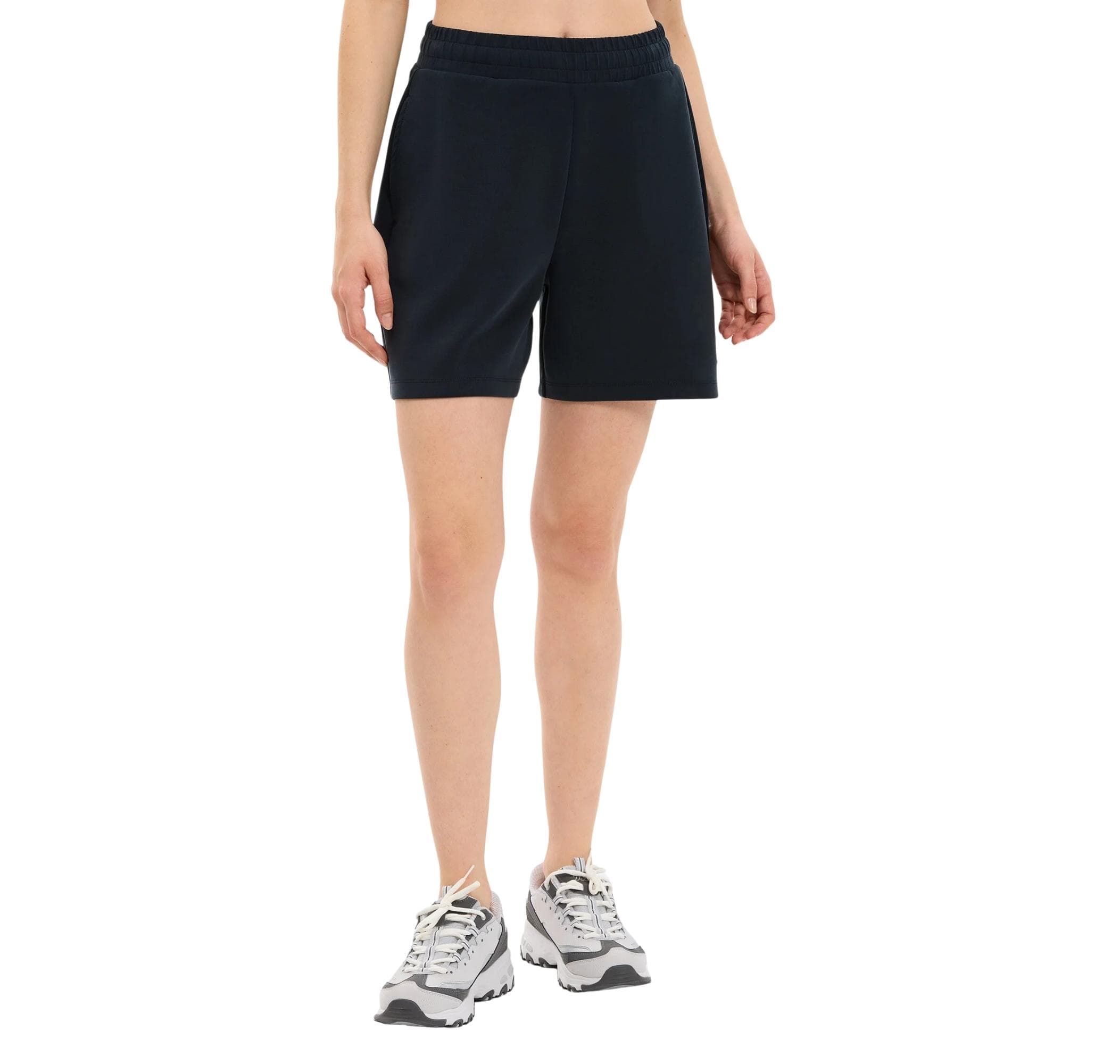 Skechers Skechers W Soft Touch Regular Sweatshort Kadın Şort Ve Kapri Siyah