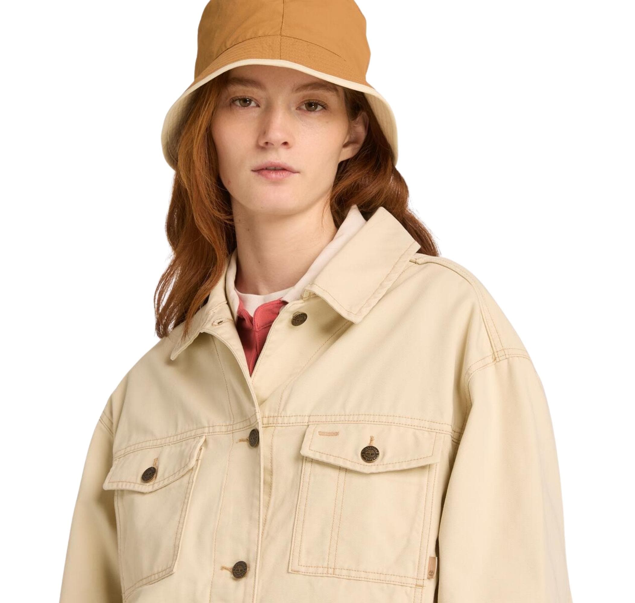 Timberland Timberland Canvas Trucker Jacket Kadın Ceket Krem - 4