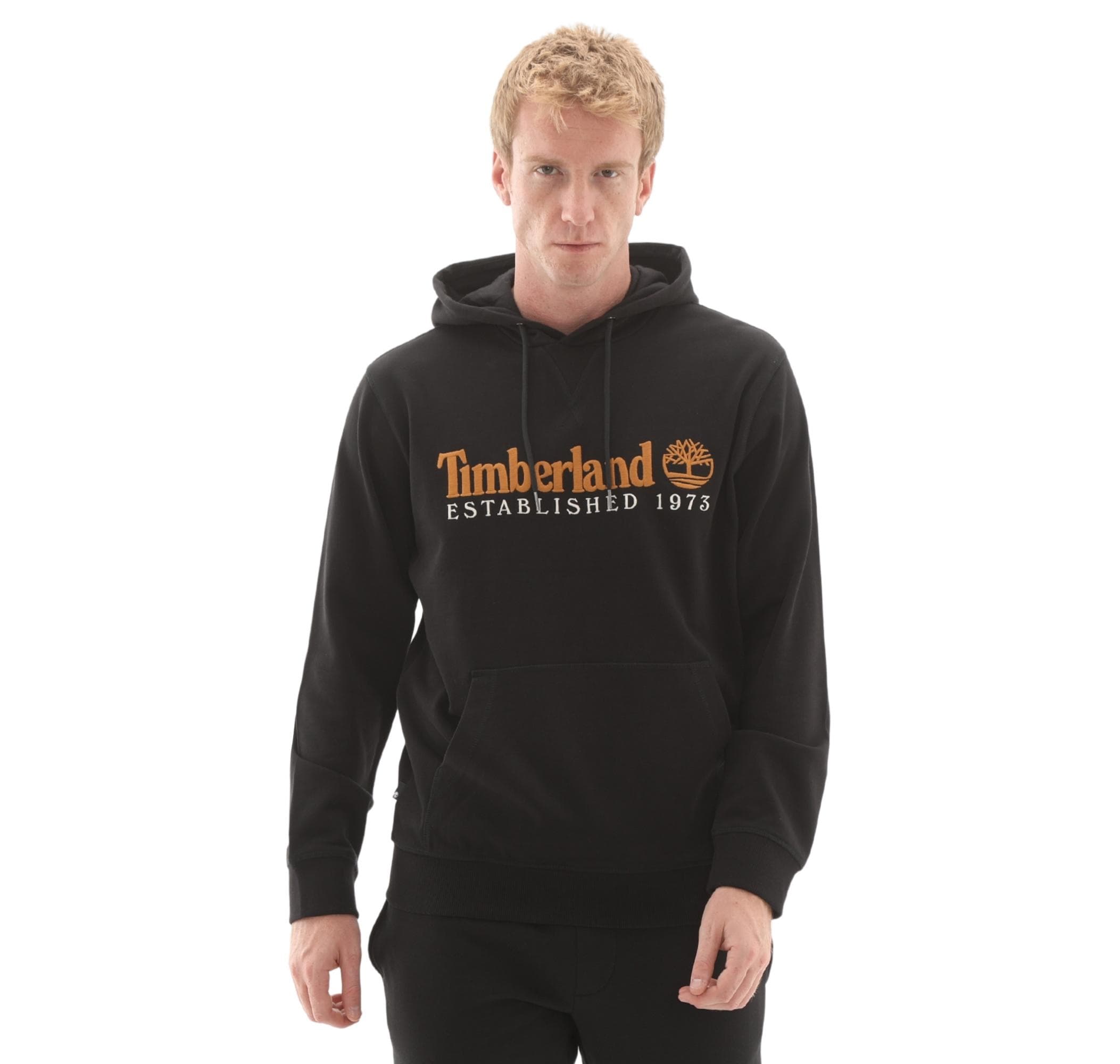 Timberland Timberland Establıshed 1973 Embroidered Logo Loopba Erkek Sweatshirt Siyah
