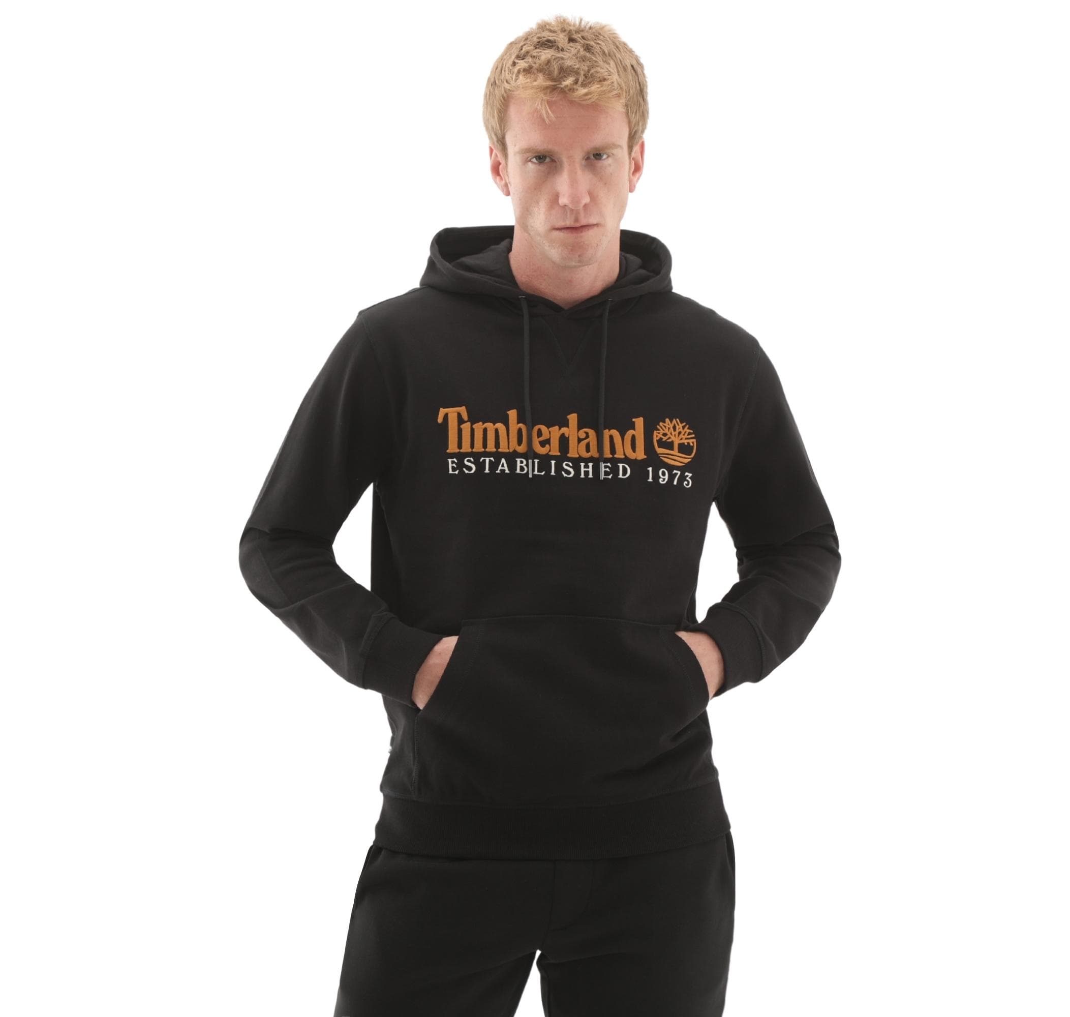 Timberland Timberland Establıshed 1973 Embroidered Logo Loopba Erkek Sweatshirt Siyah - 4