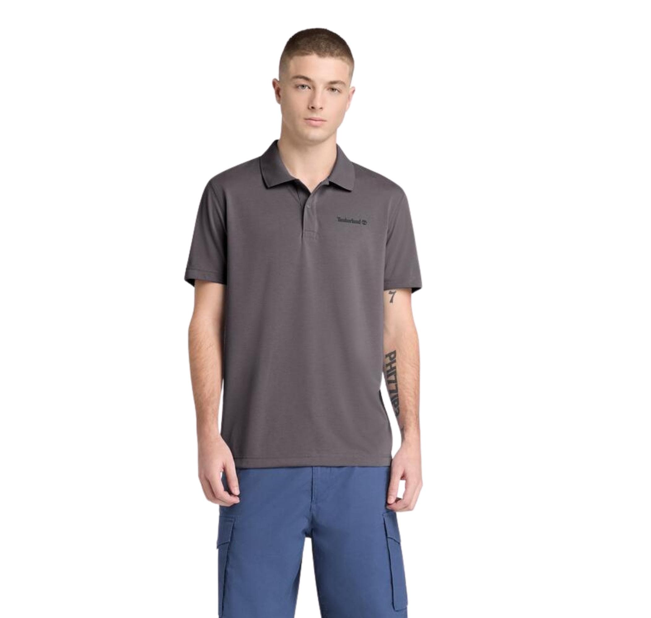 Timberland Timberland Quıck-Dry Short Sleeve Polo Erkek T-Shirt Gri - 2