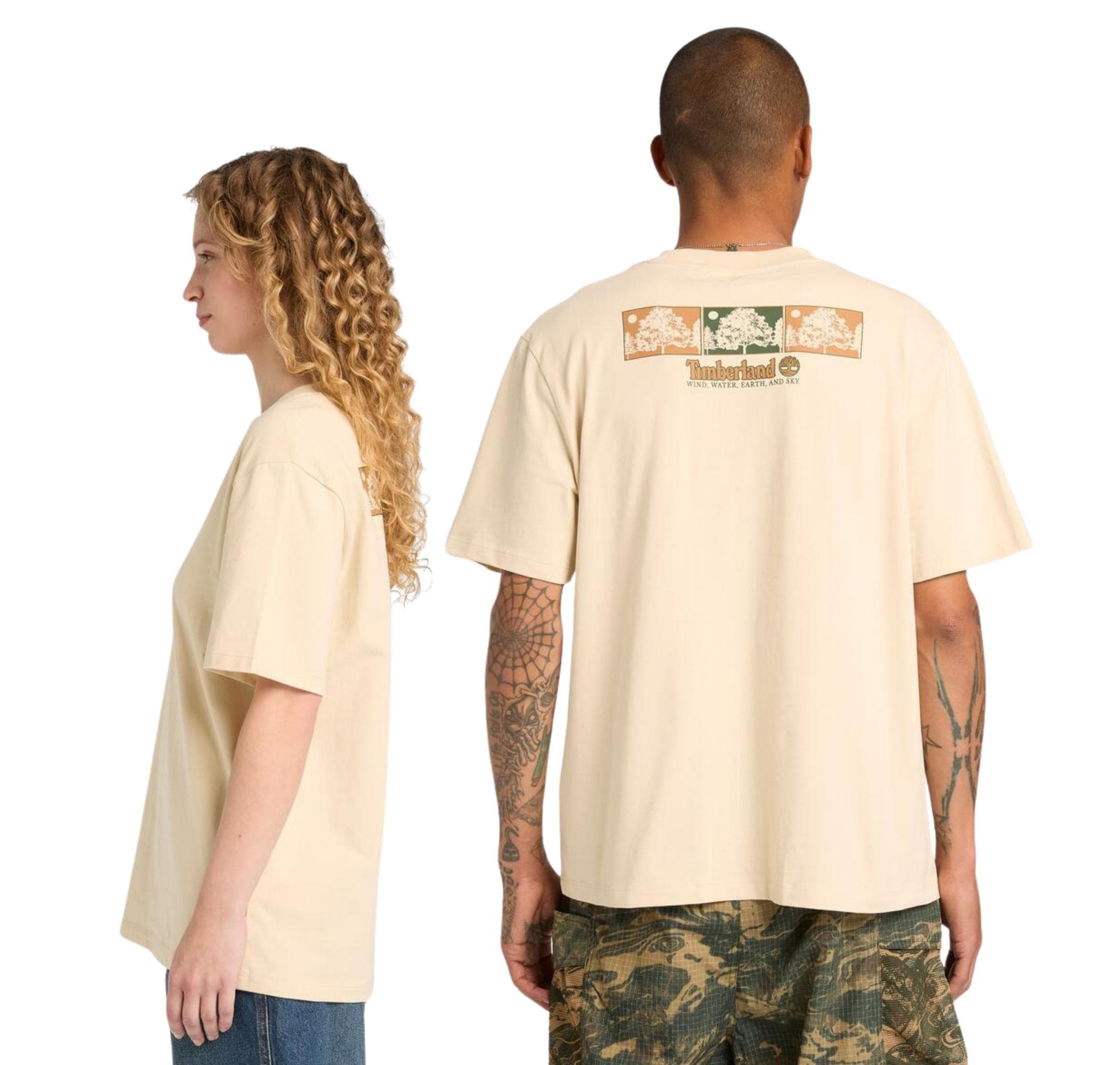 Timberland Timberland Short Sleeve ''Triple Tree'' Graphic Tee Erkek T-Shirt Krem - 3