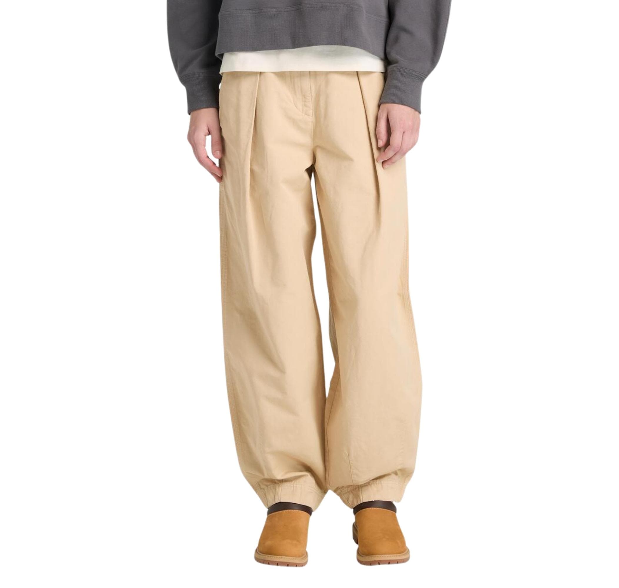 Timberland Timberland Utility Cotton Linen Pants Kadın Pantolon Krem