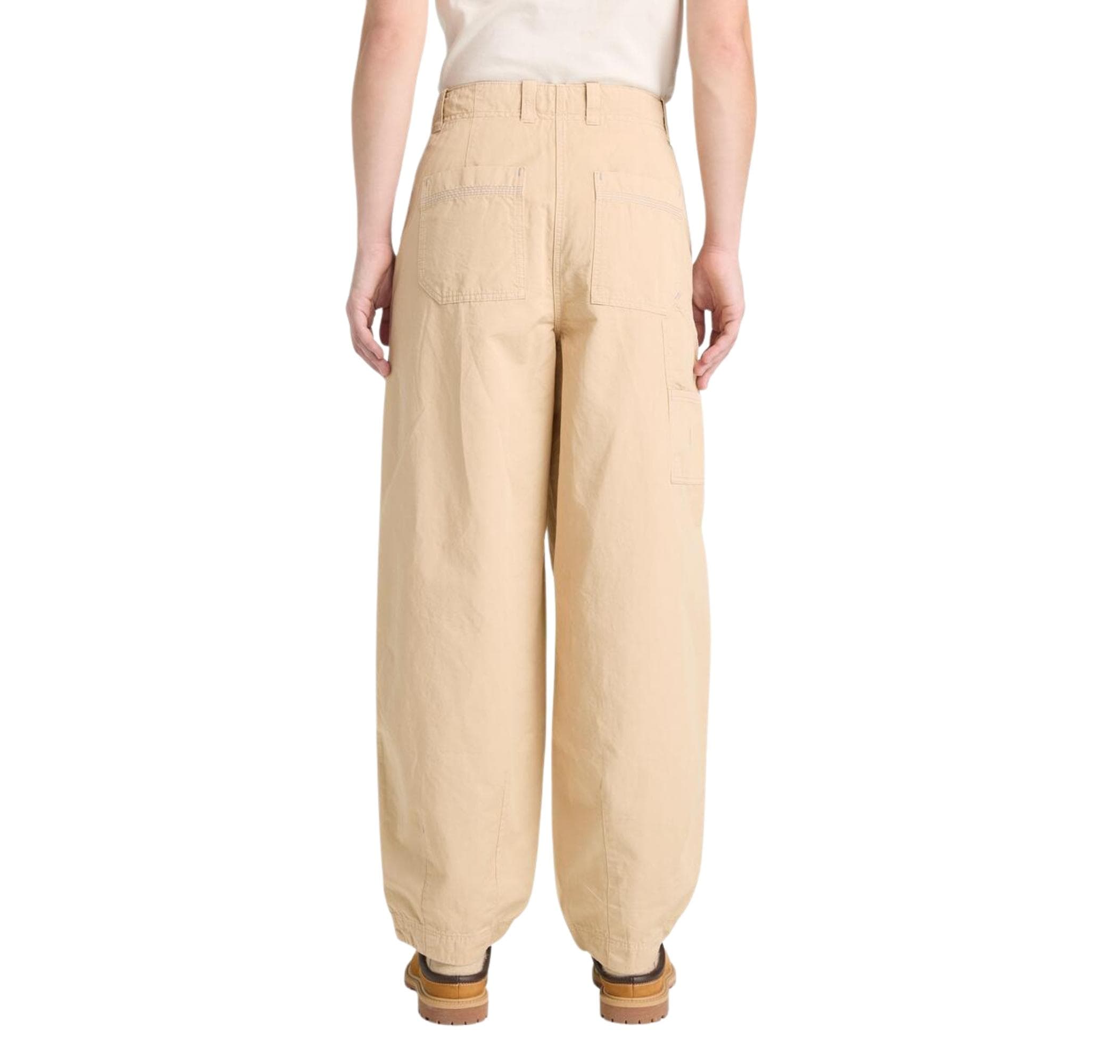 Timberland Timberland Utility Cotton Linen Pants Kadın Pantolon Krem - 2