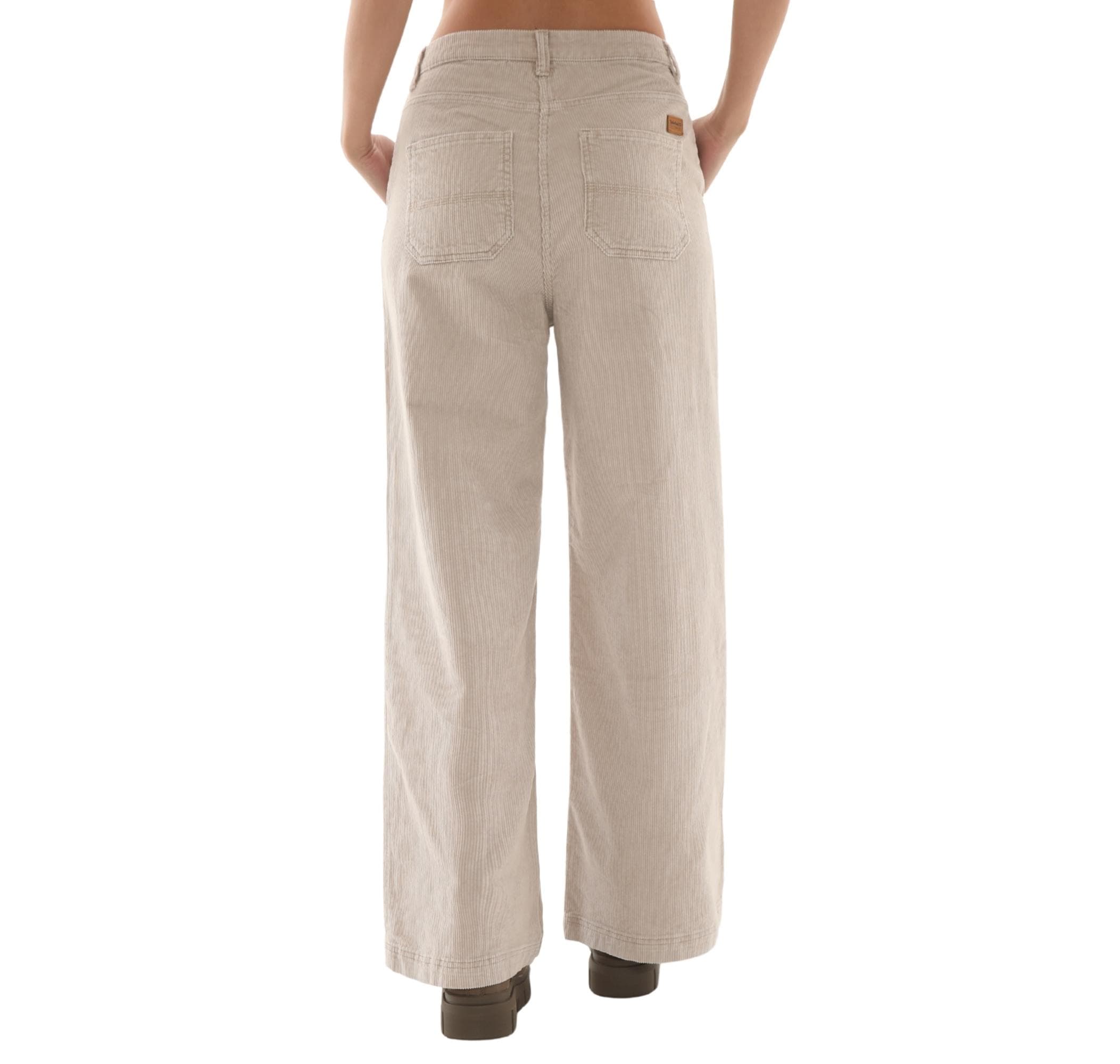 Timberland Timberland Washed Corduroy Wide-Leg Pants Kadın Pantolon Krem - 4