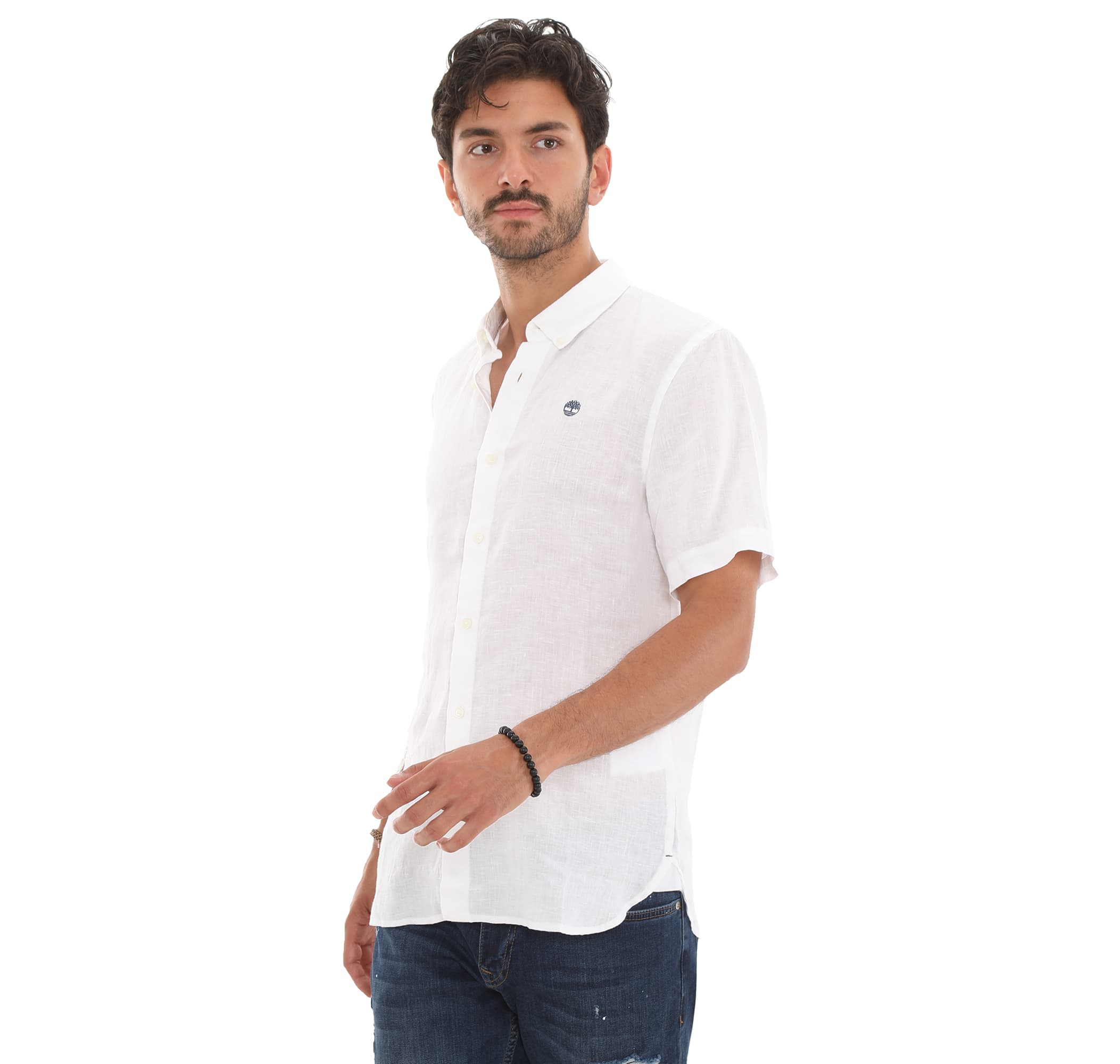 Timberland Timberland Ss Linen Shirt Erkek Gömlek Beyaz - 3