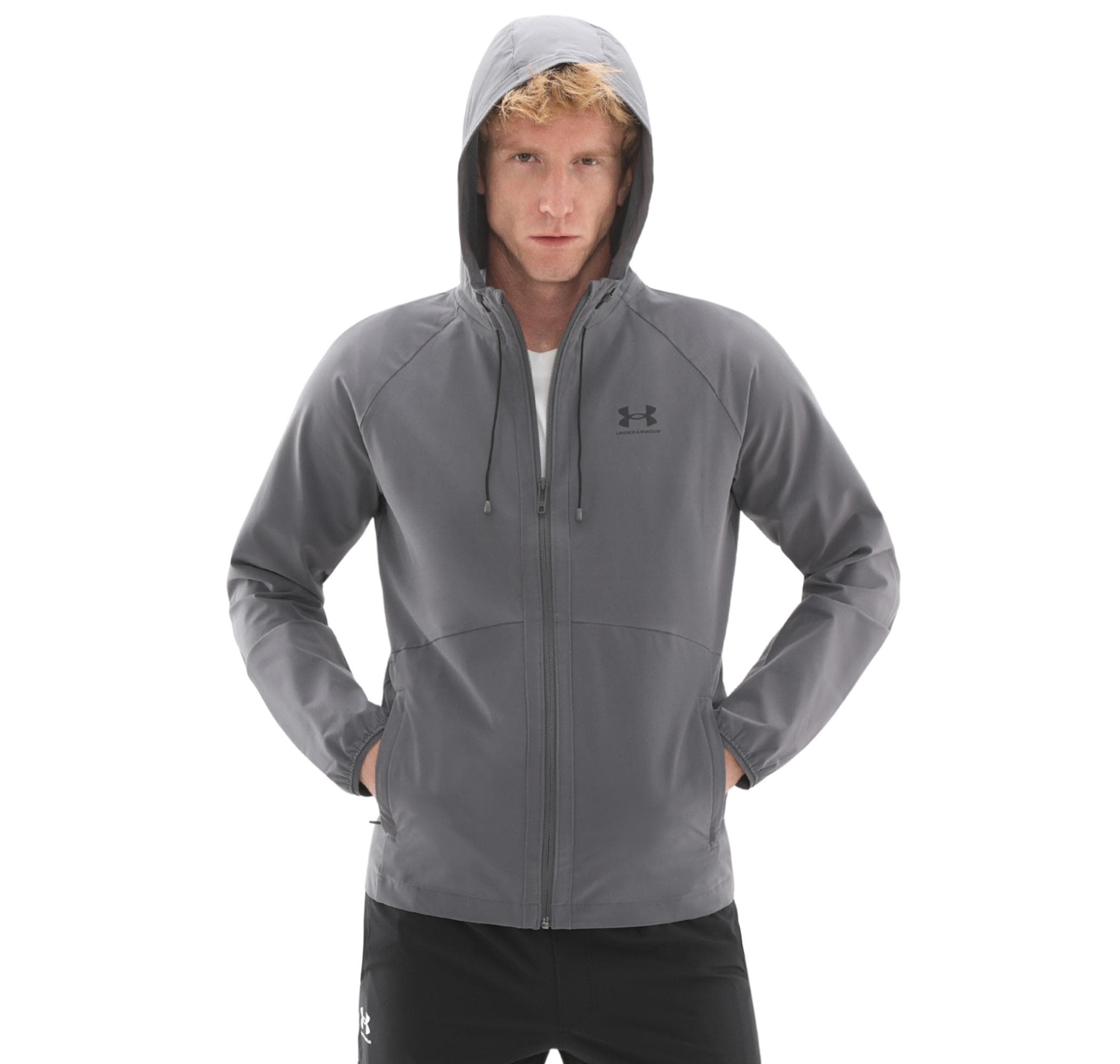 Under Armour Under Armour Ua Stretch Wvn Windbreakereu Erkek Yağmurluk-Rüzgarlık Antrasit - 4