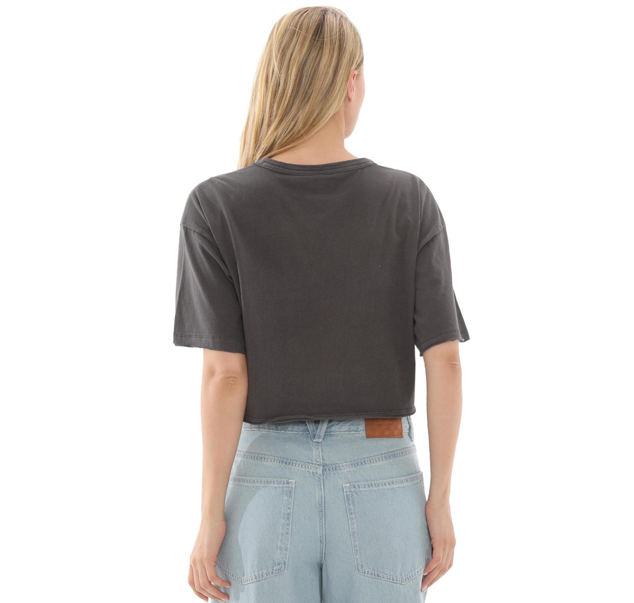 Vans Vans Relaxed Crop Wash Ss Tee Kadın T-Shirt Antrasit - 4