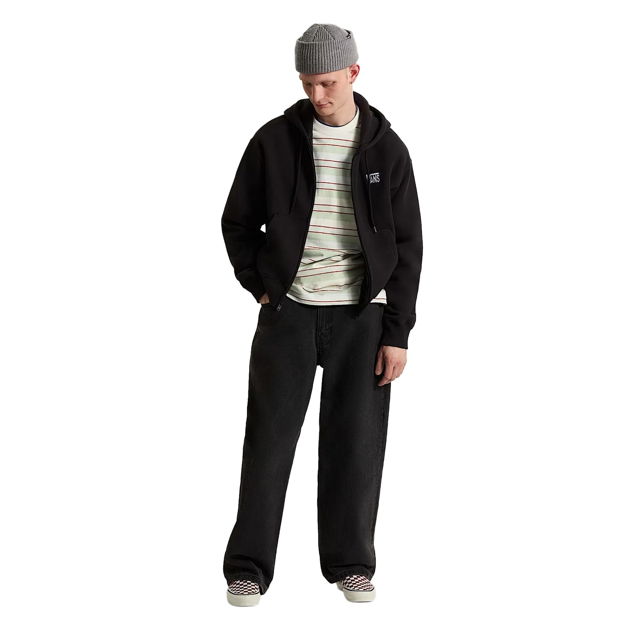 Vans Vans Stretch Logo Full Zip Erkek Ceket Siyah - 4